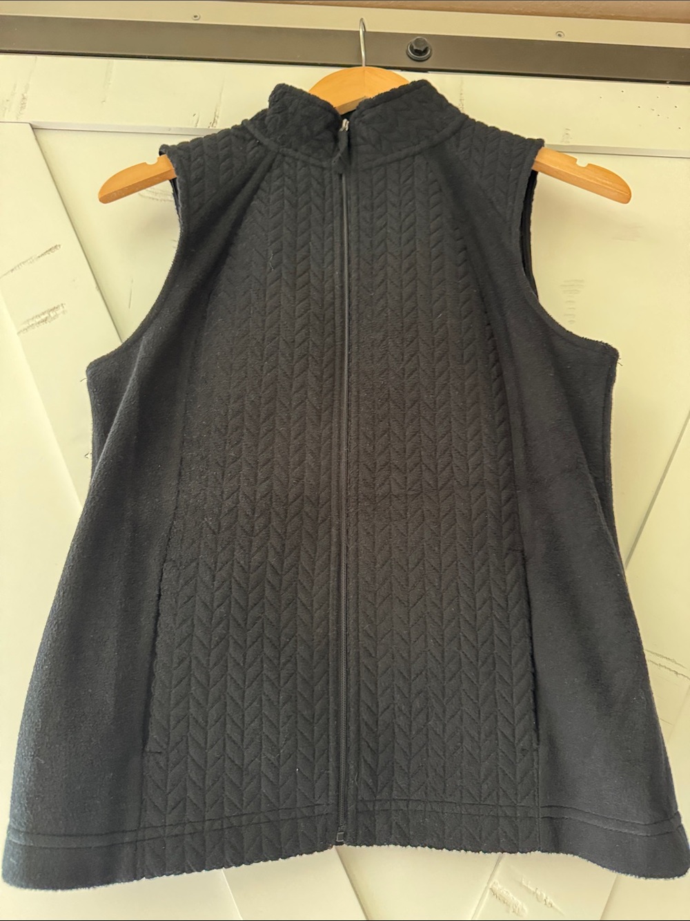 croft & barrow Black Quilted Sleeveless Zip Vest